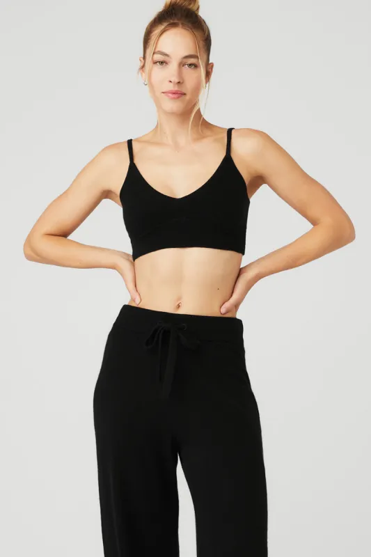 Cashmere Jet Set Bra - Black sold by Alo Yoga