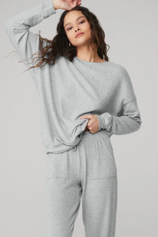 Soho Pullover - Athletic Heather Grey sold by Alo Yoga