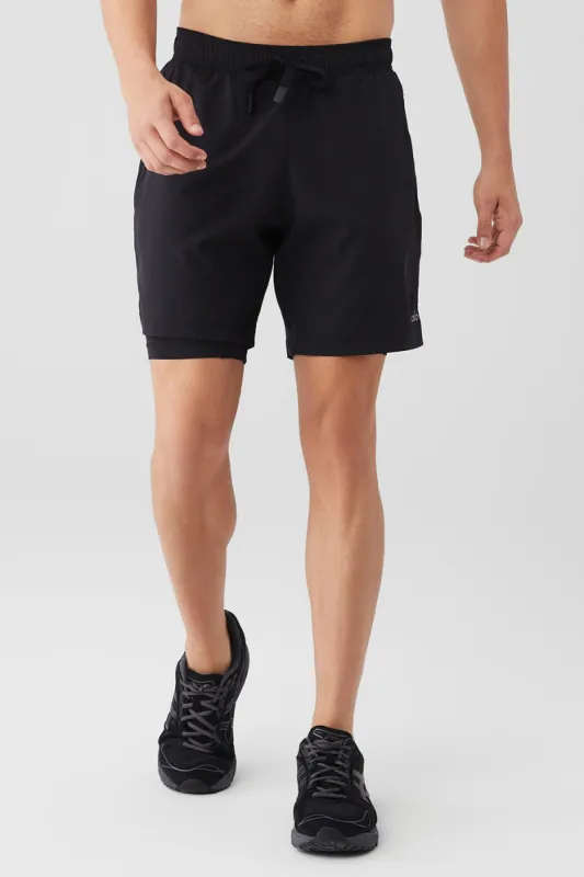 7" Unity 2-In-1 Short - Black/Black sold by Alo Yoga