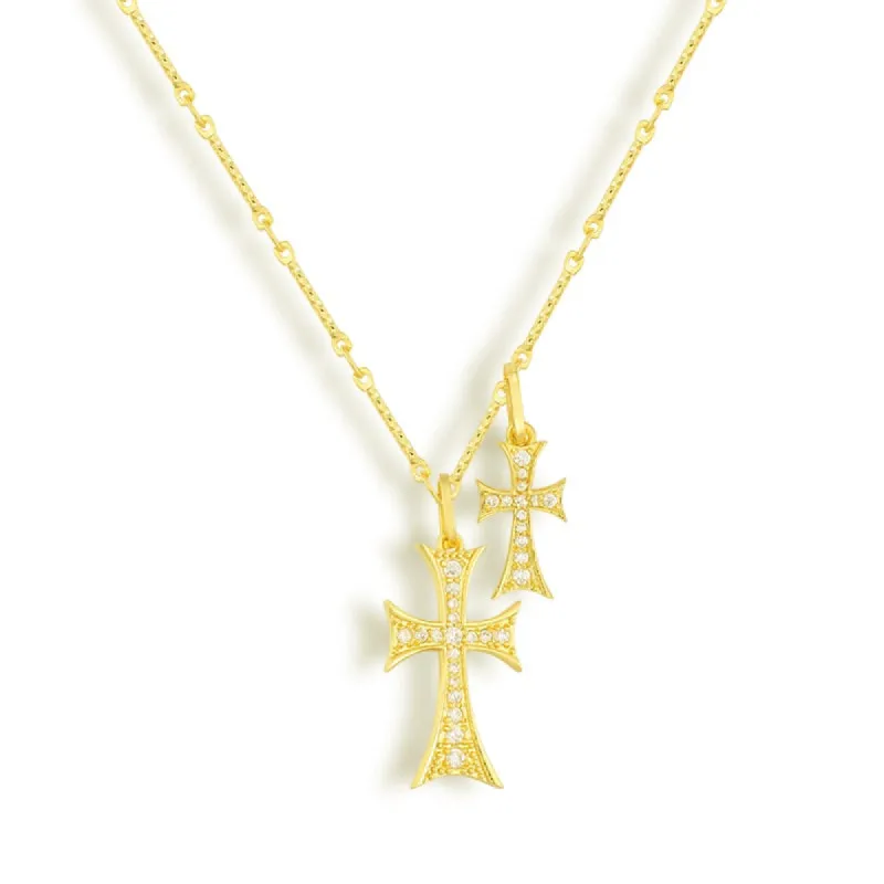 Double Cross Me Necklace sold by Evry Jewels
