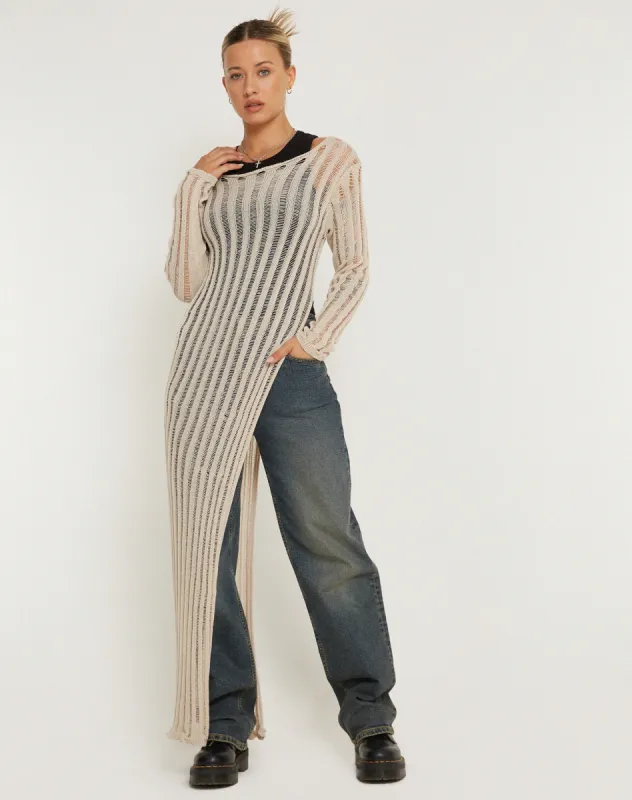 Nekici Long Sleeve Top in Natural sold by Motel Rocks