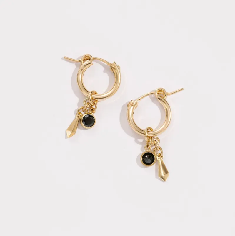 Carbonado Drop Hoops sold by Raquel Rosalie
