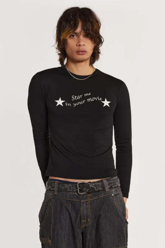 ★人気★【BeyondCloset】★NAPC MOVIE PRINT LONG SLEEVLES.S★ Built-In Shapewear 2-In-1 Scoop Long Sleeve Sculpt Top