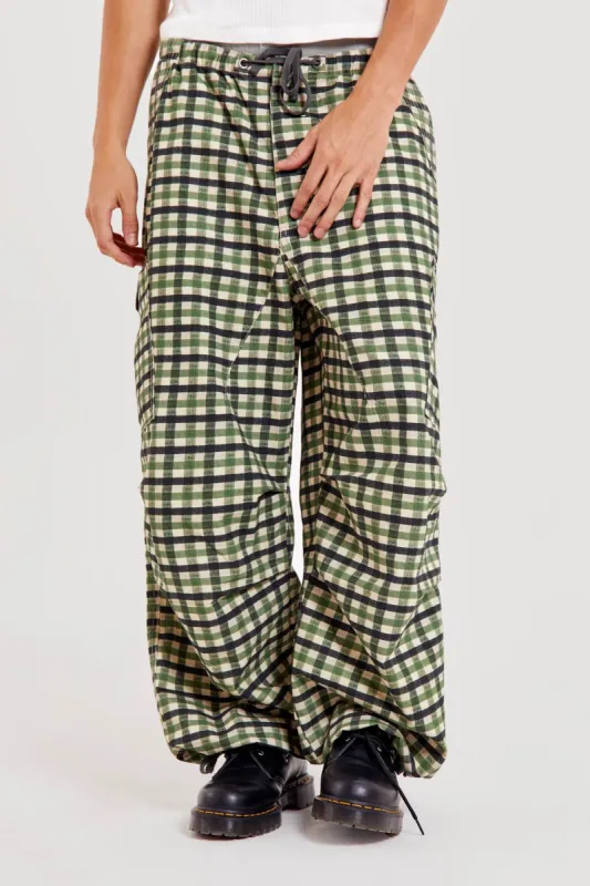 Gingham Parachute Cargo Pants | Parallel