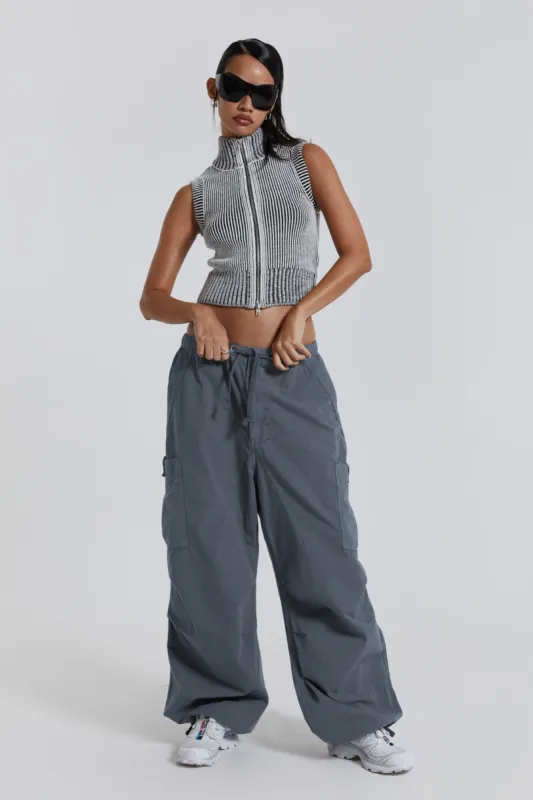 Vintage Grey Parachute Cargo Pants sold by Jaded London