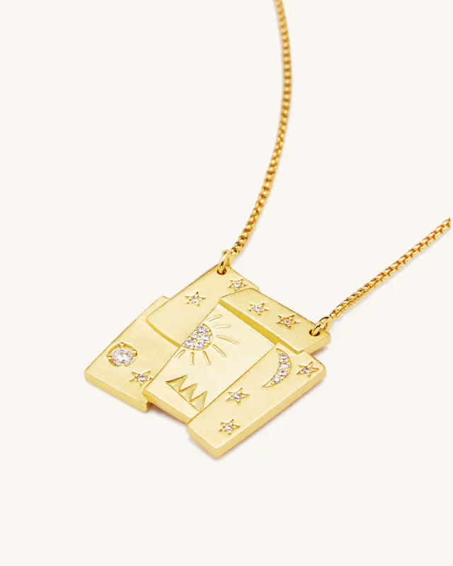Cosmos Combination Necklace - 18ct Gold Plated & White Zircon sold by JW PEI
