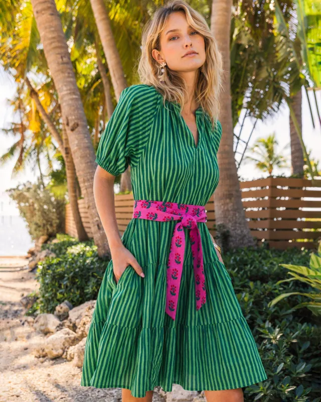 Seaside Stripes - Lightweight It's a Date Dress - Clover Green sold by Printfresh