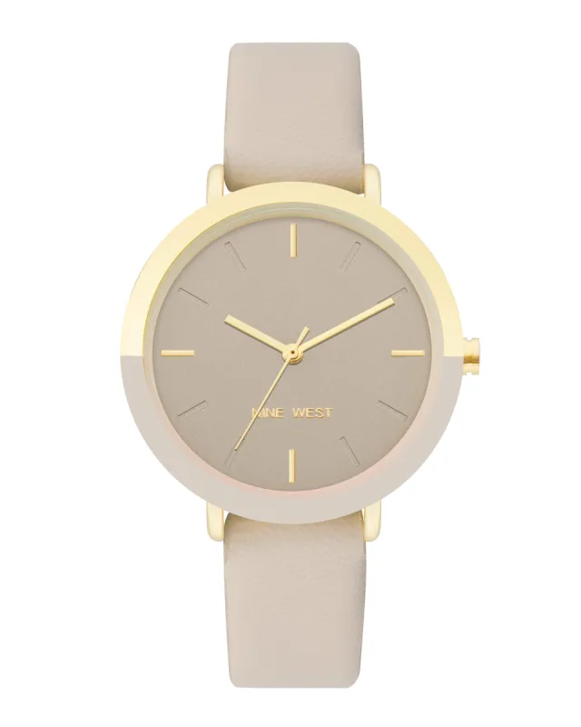 Two-Tone Bezel Strap Watch sold by Nine West