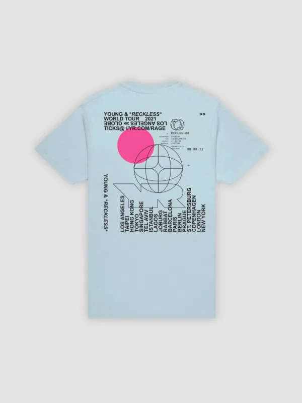World Tour Tee - Light Blue sold by Young & Reckless