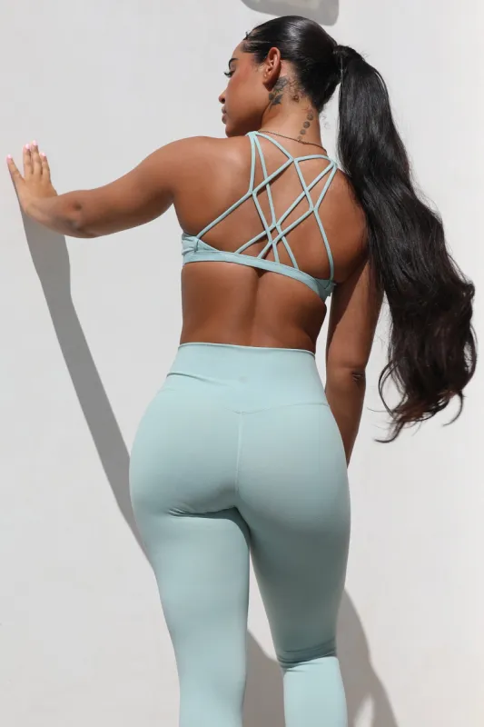 Bloom Criss Cross Sports Bra - Mint sold by Jed North