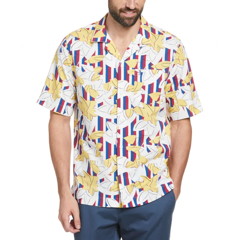 EcoVero™ Stripe Leaf Print Shirt sold by Original Penguin
