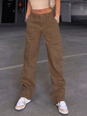 Straight cargo jeans with pocket sold by Streetwear Society