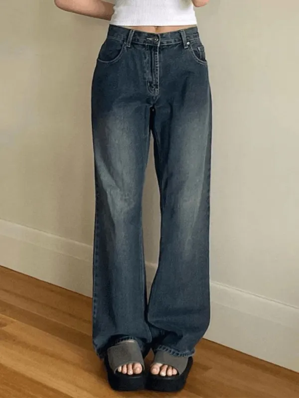 Vintage blue washed boyfriend jeans sold by Streetwear Society