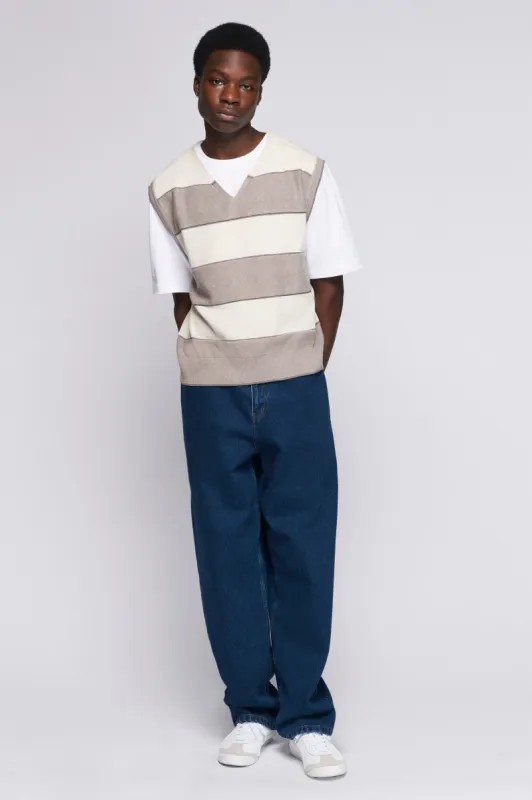 Men's Fine Knit Vest in Alabaster Stripe sold by Kotn