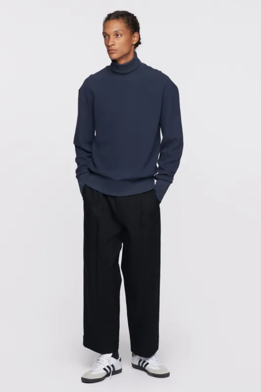 Men's Turtleneck Sweatshirt in Night Blue sold by Kotn