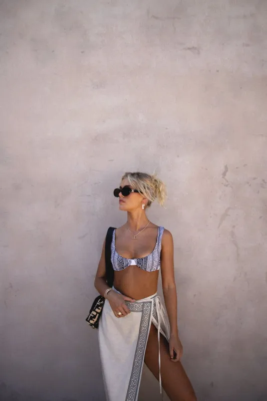VRG GRL Milos Romance Bikini Top // Black Geo sold by Verge Girl