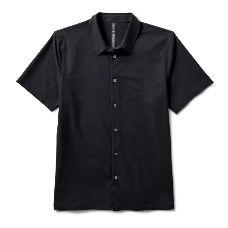 Short Sleeve Manhattan Button Down | Black sold by Vuori