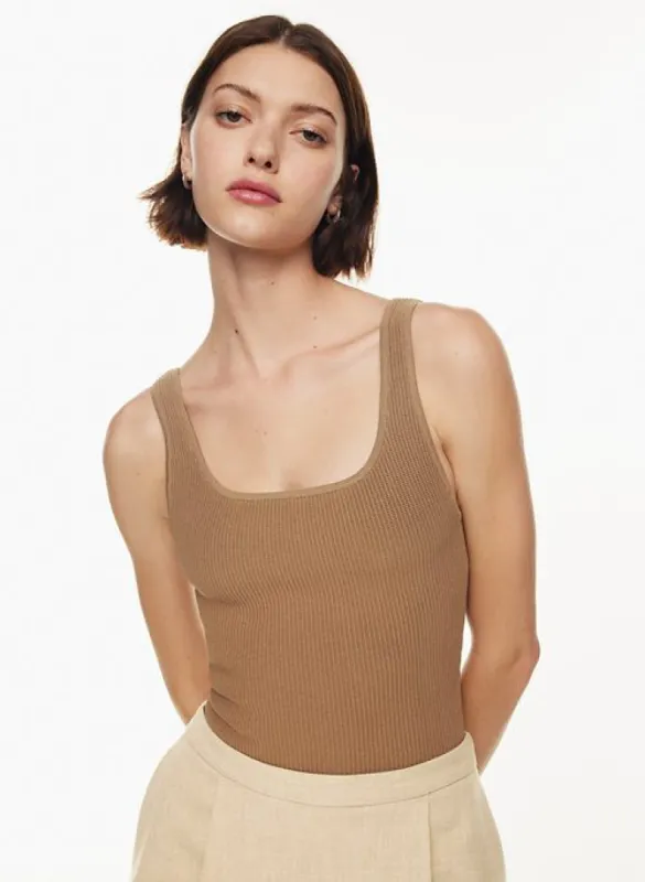 sculpt knit squareneck tank sold by Aritzia