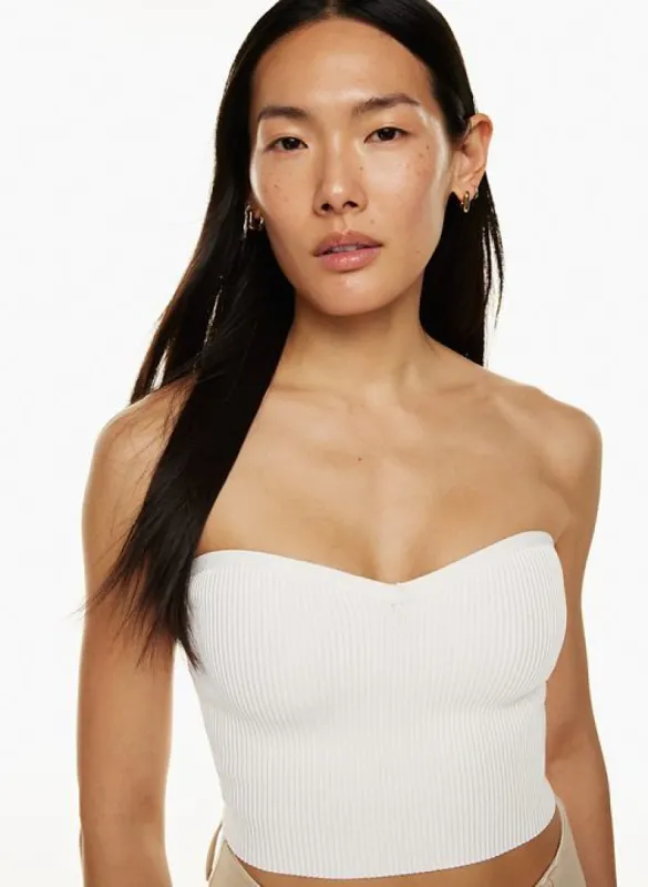 sculpt knit sweetheart tube top sold by Aritzia