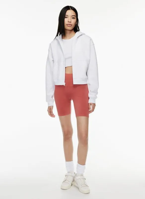 Tna Women's Cozy Fleece Boyfriend Boxy Zip Hoodie Sweatshirt in Heather Cloud White size XS sold by Aritzia