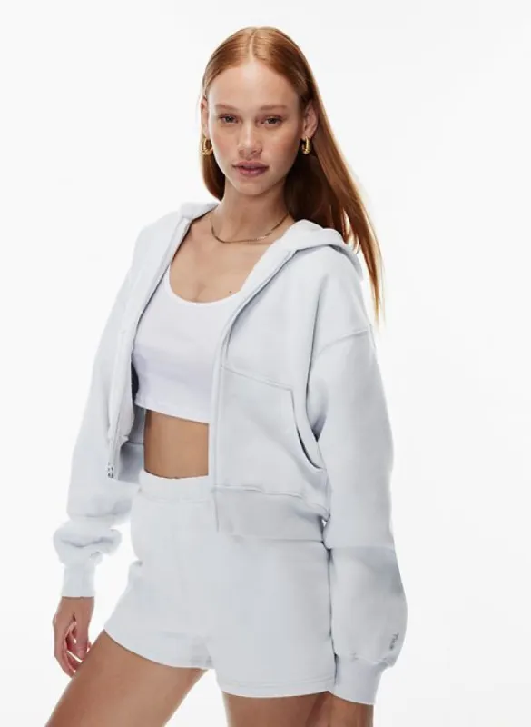 cozy fleece boyfriend boxy zip hoodie sold by Aritzia