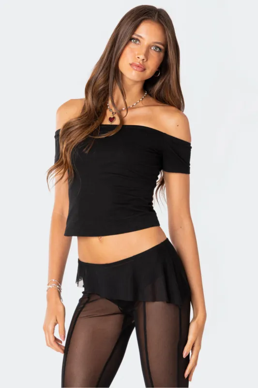 Trixie Off Shoulder Top sold by Edikted