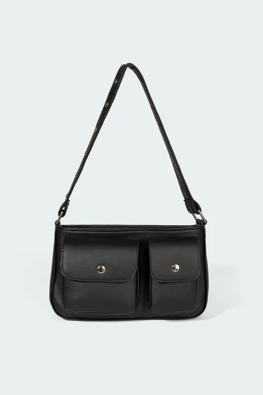Perfect Fit Faux Leather Shoulder Bag sold by Edikted