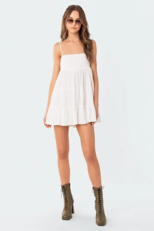 Ivory Oversized Mini Dress sold by Edikted