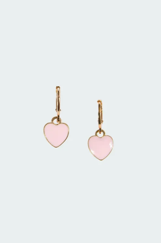Pinky Heart Earrings sold by Edikted