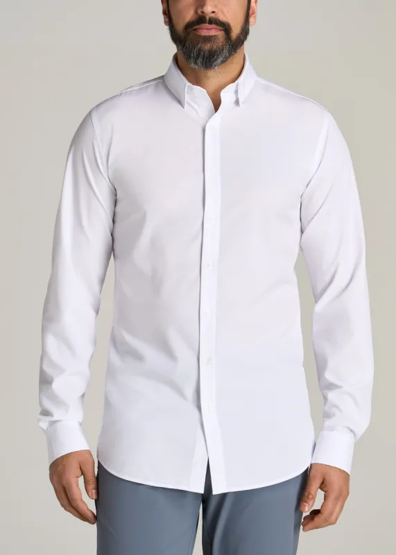 Traveler Stretch Dress Shirt for Tall Men in White sold by American Tall