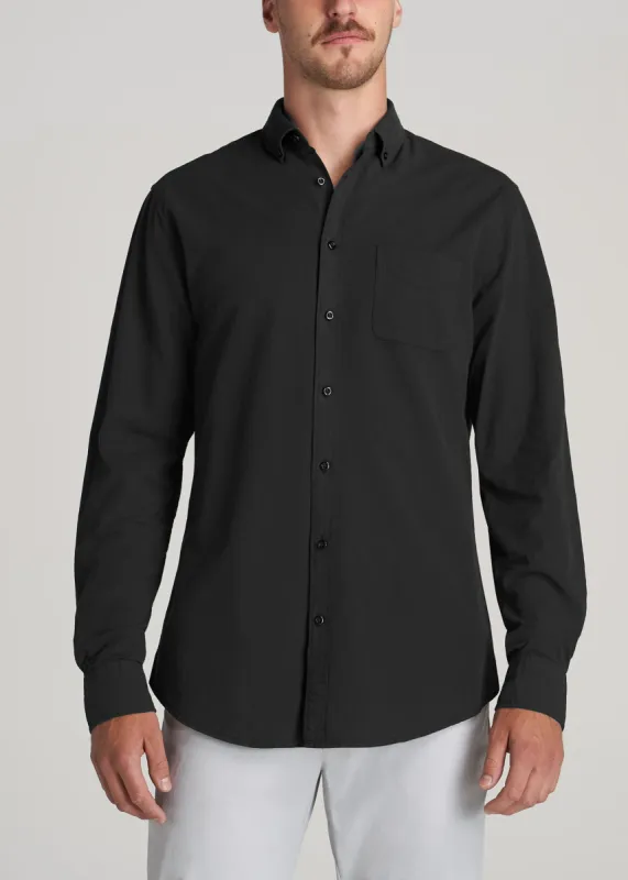Washed Oxford Shirt for Tall Men in Black sold by American Tall