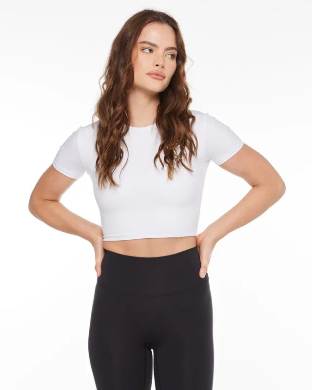 Serenity Cropped Tee | White sold by Crop Shop Boutique