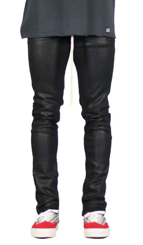 Waxed Stack Zipper Jeans sold by Hyper Denim