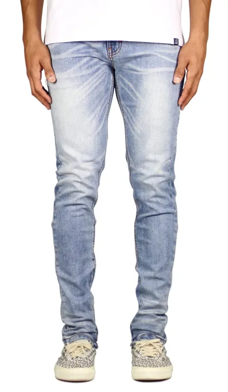 M.Blue Stack Zipper Jeans sold by Hyper Denim