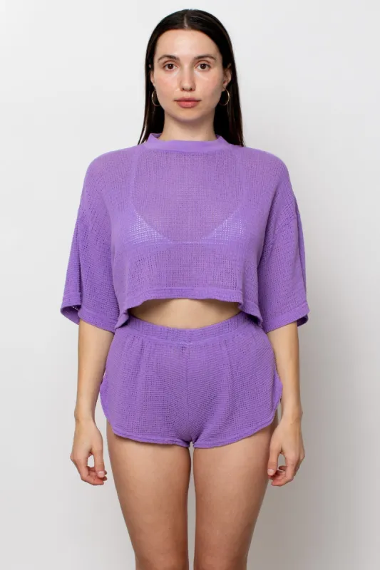 RIN331GD - Cotton Fishnet Garment Dye Crop Top sold by los angeles apparel