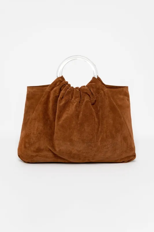RLH3480 - Suede Acrylic Ring Bag sold by los angeles apparel