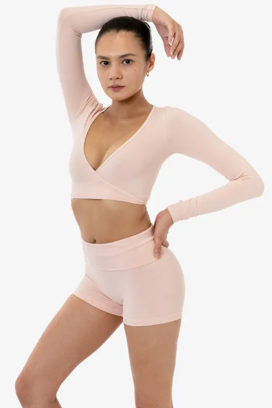 83077GD - Garment Dye Long Sleeve Wrap Top sold by los angeles apparel