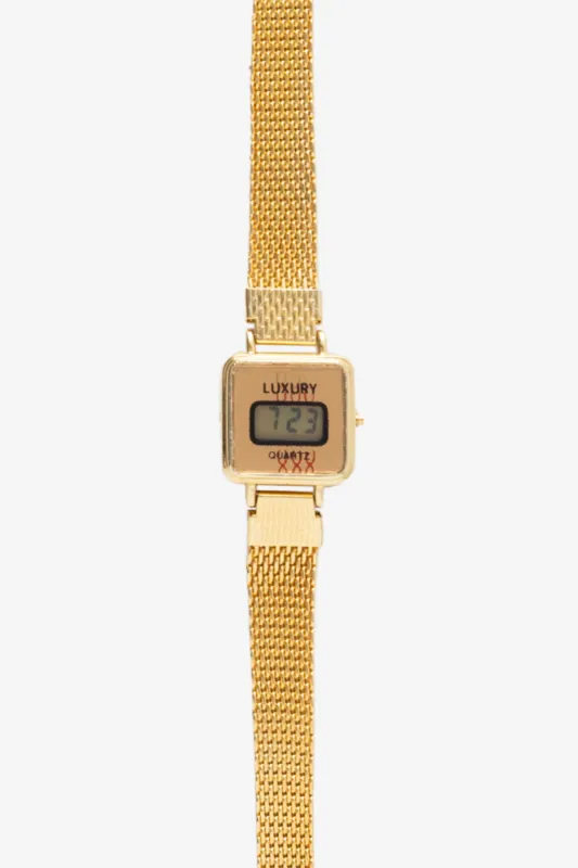 WCHRA4 - Little Gold Square Watch sold by los angeles apparel