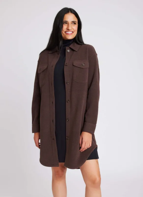 Hygge Fleece Long Shirt Jacket sold by Kit and Ace
