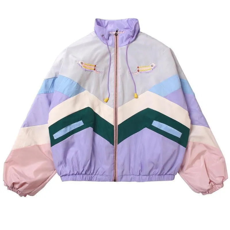 ジャケット・アウター 80s dezert bomber jacket Vtg Bomber 80s Jacket Women's Sz 10 Colorful Howard Wolf