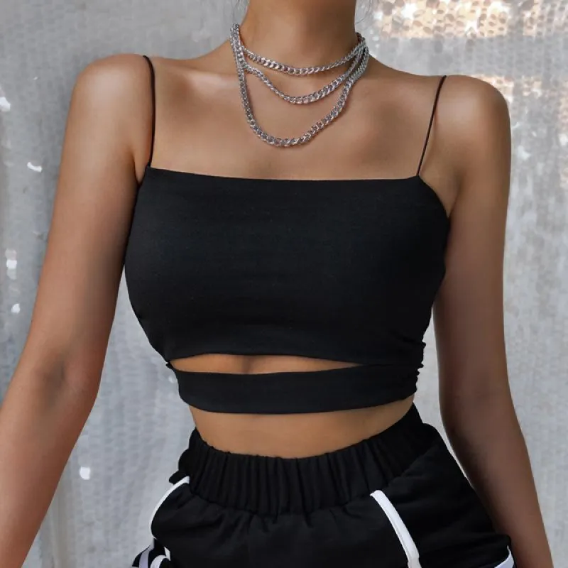 Hollow Hearted Holly Two Strap Centre Crop Top sold by Empty Soda
