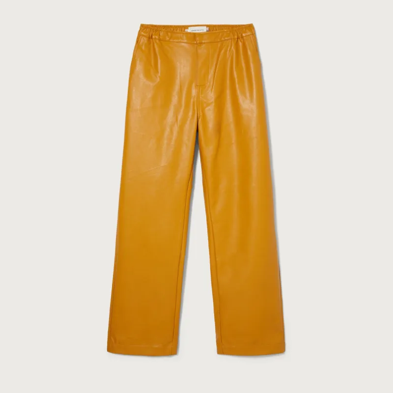 Womens Vegan Leather Pant - Mustard sold by Honor the Gift