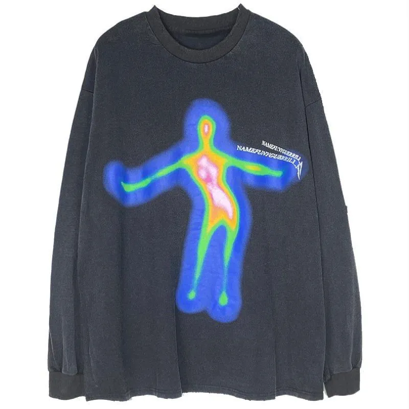 Washed Distressed Sweatshirt Breaking sold by Yugen Theory