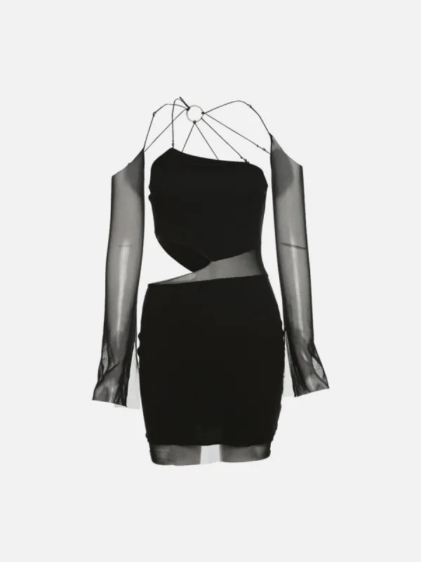 Mesh Sling Hollow Dress sold by Yugen Theory