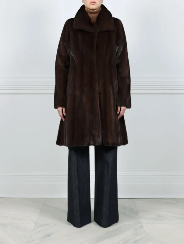 The Naomi Flounce Mink Coat sold by Pologeorgis