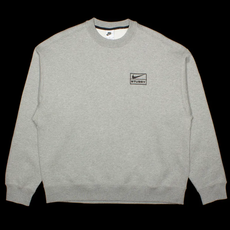 く*ま様 【正規品】Nike x Stussy グレー スウェット Nike x Stussy Crew Fleece Grey Men's - US