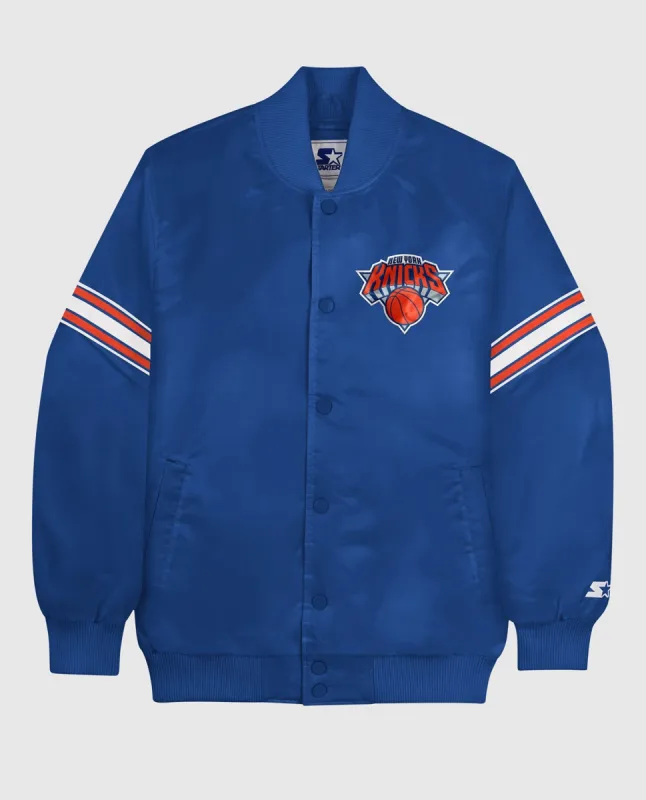 New York Knicks Varsity Satin Full-Snap Jacket sold by Starter
