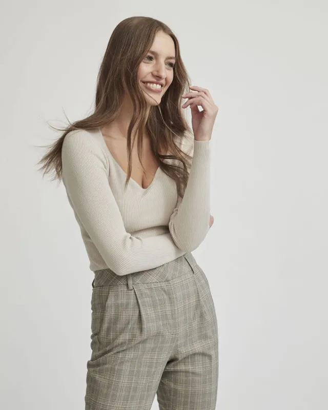 Ribbed Sweetheart Long-Sleeve Sweater | RW&CO. sold by RW&CO.