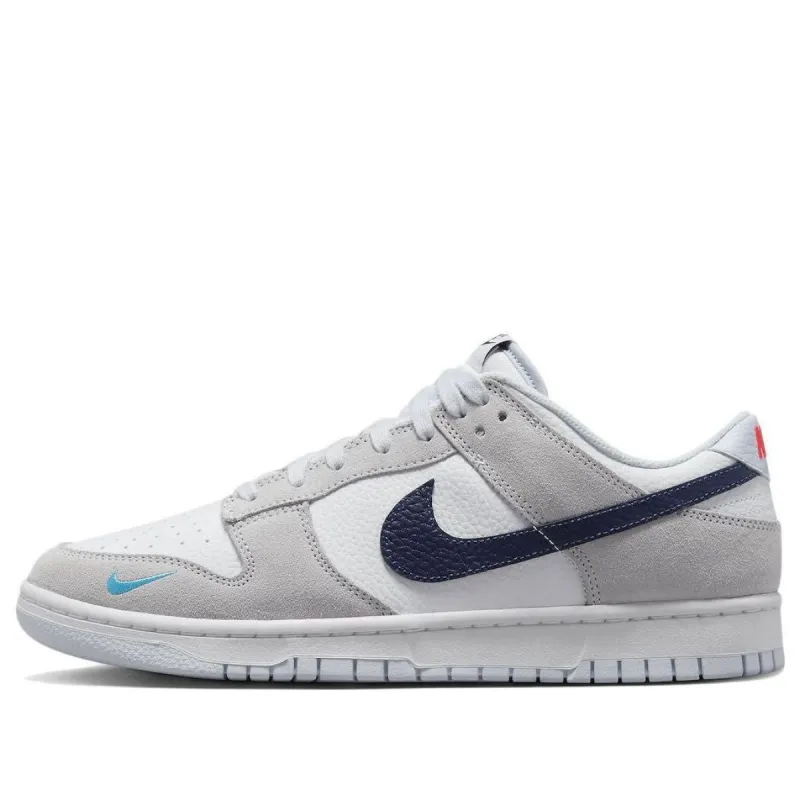 Nike Dunk Low 'Mini Swoosh - White Grey Navy Aqua' FJ4227-001 sold by KicksCrew