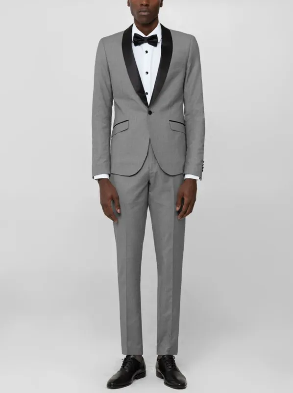 Light Grey Tuxedo with Shawl Lapel sold by Alain Dupetit